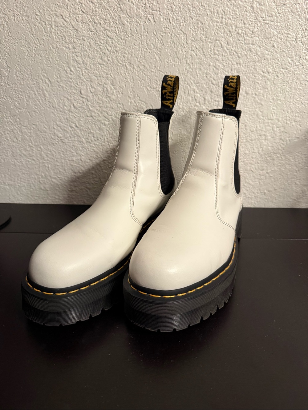 Dr. Martens White Platform Chelsea Boots